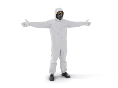Silver Hazmat Suit model pack Low-poly 3D model