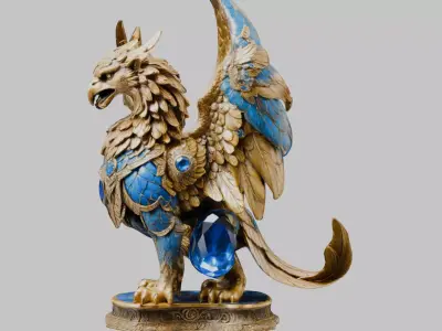 Griffin Dragon 3D Model Low-poly 3D model