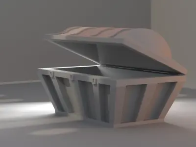 Treasure Chest Low-poly 3D model