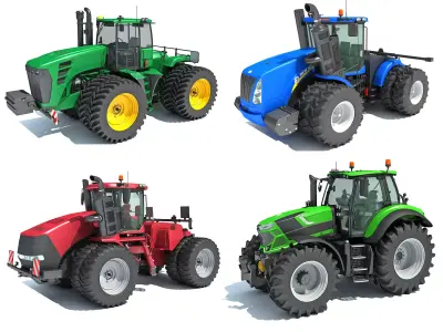 Farm Tractor Collection 3D Model Pack