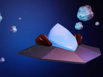 UFO Spaceship Low-poly 3D model get