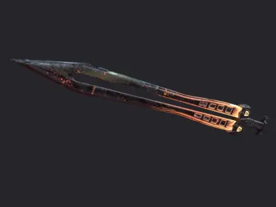 Fantasy Stylish Weapon- Flame Sword Low-poly 3D model