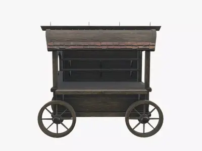 Medieval Cart V11 Low-poly 3D model