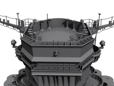 Yamato superstructure full 3D print model