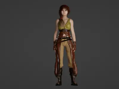 Average medieval woman 3D model