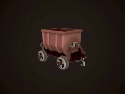 LowPoly MineAssets wheelbarrow Low-poly 3D model