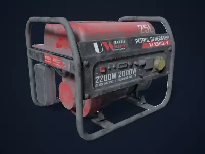 Dirty Petrol Generator 3D model 3D model
