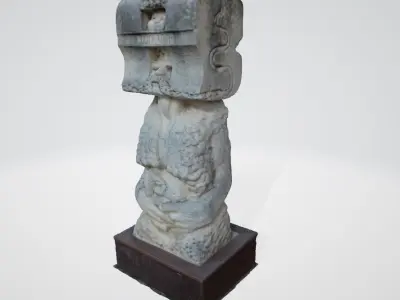 monument6 stone statue with head 3D model