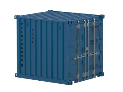 8ft Shipping Container Gray 3D model