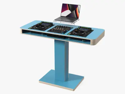 Blue DJ Booth 3D model
