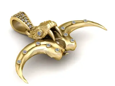 Turbocharger Diamond Pendant 3D print model