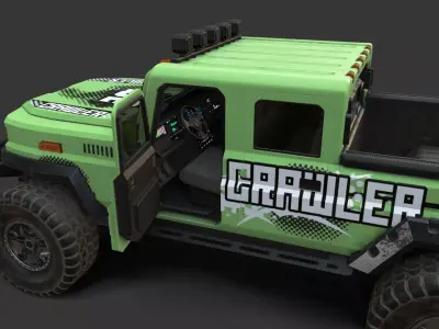 Off Road Crawler 4x4 Pickup Vehicle PBR 3D Game Ready Low-poly 3D model