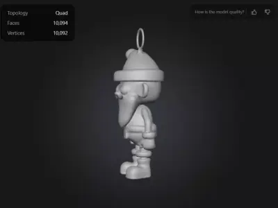 Cute Chibi Flexy Santa Keychain  3D Printable Christmas Santa 3D model