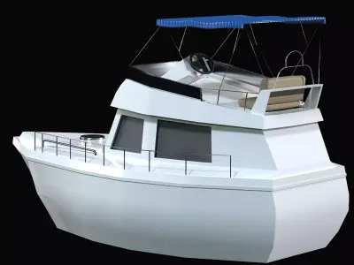 Sailing yacht Low-poly 3D model