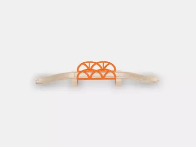 LILLABO 5-piece train bridge set Low-poly 3D model