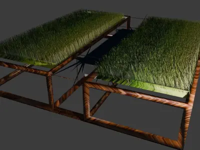 Water and grass movement 3D model