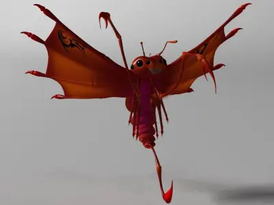 Flying scorpion Rigged Low-poly 3D model