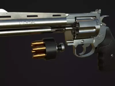 Colt Python 357 Revolver Low-poly 3D model