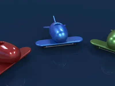 Acrylic toy planes Free 3D model