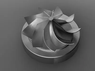 Impeller with 9 blades 3D model