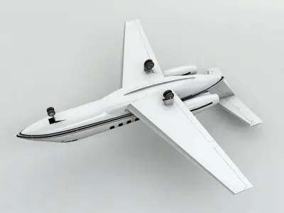  Hawker 800XP Jet Aircraft Low-poly 3D model