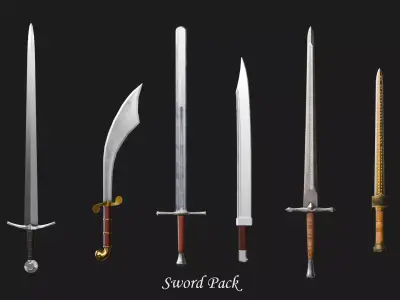 Sword Pack Low-poly 3D model buy