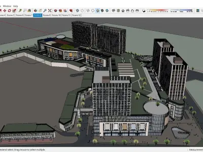Sketchup Commercial Complex 165 3D model