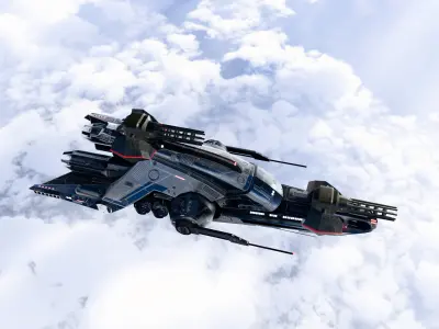 pirate space cruiser lowpoly Game Ready Low-poly 3D model