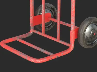 Cargo Trolley for Game Ready Low-poly 3D model