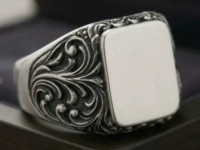 Gents Plain Signet Ring 3D print model