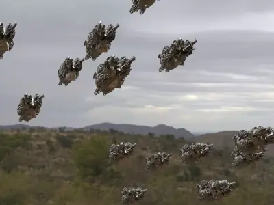 Swarm of Alien Sci fi Ships 3D model