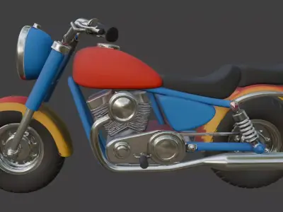 Cartoon Motorcycle 3D Model 3D model 4