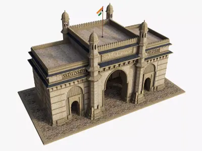 Mumbai The Gateway of India 3D model purchase