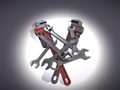 Spanner - Wrench Pack Low-poly 3D model