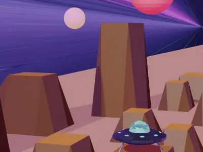 low poly ufo alien spaceship Free low-poly 3D model