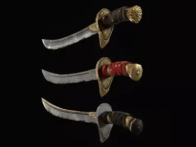 Desert Warrior Sabre Low-poly 3D model