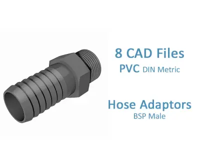 PVC Hose Adaptors - BSP Male Free 3D model