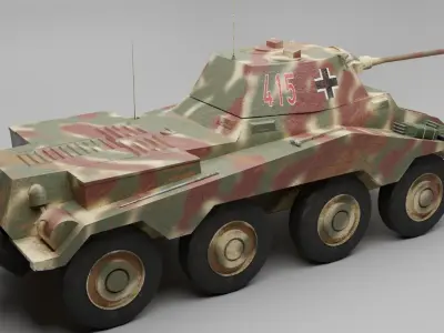 SdKfz 234-2 Puma Low-poly 3D model