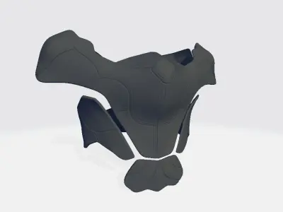 Military Chest Armor Low-poly 3D model
