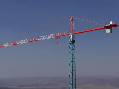 Hammerhead Tower Crane 5 - Big Construction Crane 3D model