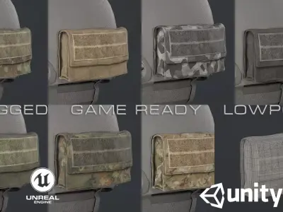 Helmet pouch Low-poly 3D model