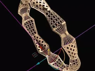 1228 Honeycomb and Blossom Bangle 3D print model