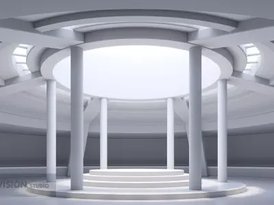 Basemesh interior space 05  Low-poly 3D model