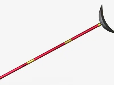 Japanese Spear Yauki Nari Yari 4 colors 3D model
