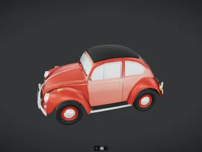 Classic red Volkswagen Beetle car 3D model purchase