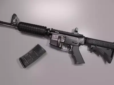 M4 Commando Gun Low-poly 3D model