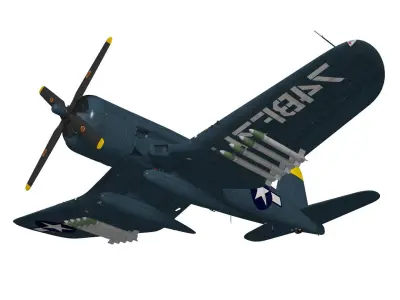 Chance Vought F4U-4 Corsair 3D model purchase