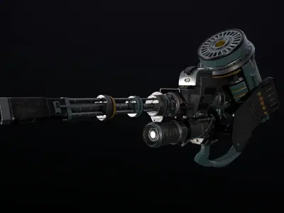 Machine gun Low-poly 3D model buy