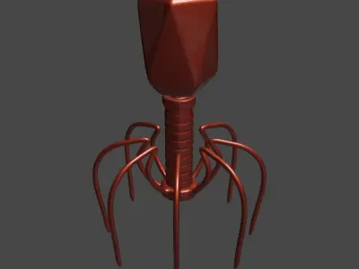 Bacteriophage virus 3D model sci-fi Low-poly 3D model