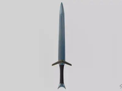 Sword 3D Model No Reference Unique Low-poly 3D model Low-poly 3D model